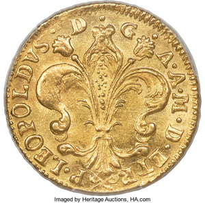 Italy Tuscany. Pietro Leopoldo gold Ruspone (3 Zecchini) 1787 MS64+ PCGS