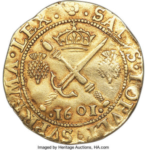 James VI (I) gold Sword & Scepter 1601 XF (Altered Surfaces)