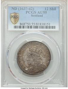 Charles I 12 Shillings ND (1637-1642) AU55 PCGS