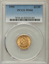 HIGH GRADE! Gold $2.50 United States 1906 MS-66 PCGS - Coin
