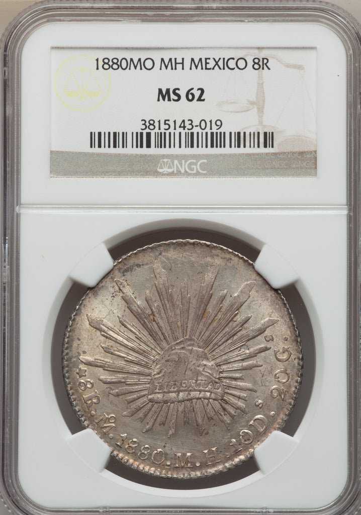 Silver 8 Reales Mexico 1880 Mo-MH MS-62 NGC - Coin – Powell Coins