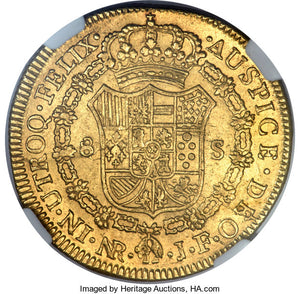 Colombia - Ferdinand VII gold 8 Escudos 1819 NR-JF MS60 NGC