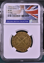 Scotland Gold Sword and Sceptre James VI.  1603/2 XF-45 NGC
