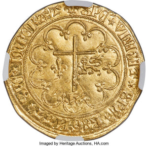 Anglo-Gallic. Henry VI (1422-1461) gold Salut d'Or ND (1422-1450) MS66 NGC