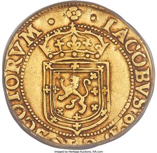 James VI gold Sword And Scepter Piece 1602 VF35 PCGS