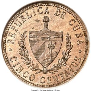 Republic Proof 5 Centavos 1915 PR64 NGC