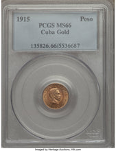 Republic gold Peso 1915 MS66 PCGS
