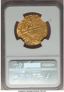 FINEST KNOWN! James VI (1567-1625) gold Sword and Scepter 1602 MS63 NGC