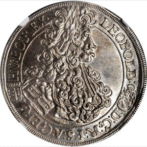 HUNGARY. 1/2 Taler, 1703-KB. Kremnica Mint. Leopold I. NGC MS-65