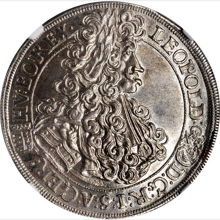 HUNGARY. 1/2 Taler, 1703-KB. Kremnica Mint. Leopold I. NGC MS-65