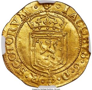 James VI (I) gold Sword and Scepter 1601 UNC Details (Scratches) NGC