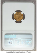 George I gold 1/4 Guinea 1718 AU53 NGC