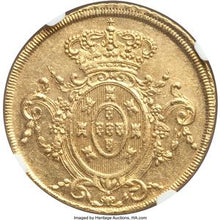 João Prince Regent gold 6400 Reis 1809-R MS61 NGC