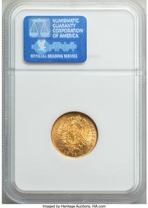 Prussia. Wilhelm I gold 10 Mark 1872-A MS67 NGC