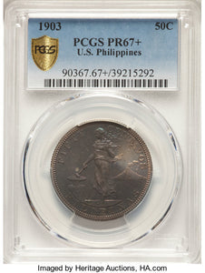 1903 50C Philippines 50 Centavos PR67+ PCGS