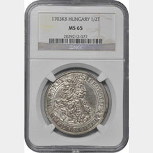 HUNGARY. 1/2 Taler, 1703-KB. Kremnica Mint. Leopold I. NGC MS-65