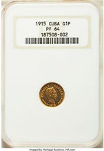 Republic gold Proof Peso 1915 PR64 NGC
