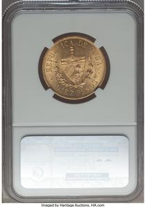 Republic gold 10 Pesos 1916 MS62 NGC