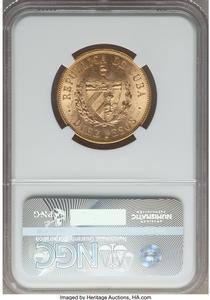 Republic gold 10 Pesos 1916 MS61 NGC