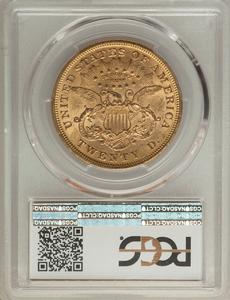 1874-S $20 MS60 PCGS. PCGS Population: (194/632). NGC Census: (244/455). CDN: $2,000 Whsle. Bid for problem-free NGC/PCGS M