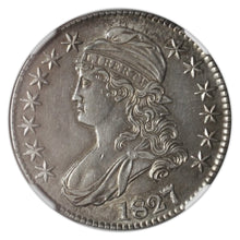 Silver 50C Half Dollar 1827/6 Capped Bust AU-58 NGC - Coin