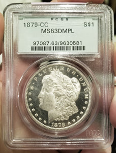 UNITED STATES - Silver Morgan Dollar - 1879-CC MS-63 DMPL DPL PCGS - RARE! Prooflike