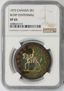 RAINBOW! 1973 Canada Silver Dollar Centennial SP-65 NGC - Coin Proof