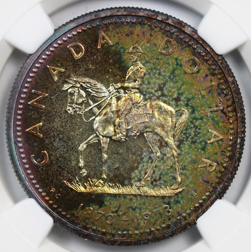 RAINBOW! 1973 Canada Silver Dollar Centennial SP-65 NGC - Coin Proof