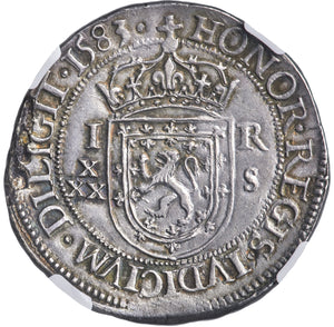 Scotland: James VI (I) 30 Shillings 1583 AU50 NGC