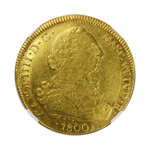 Chile - Gold 8 Escudos 1800-SO JA AU-53 NGC - Coin