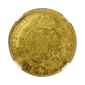 Chile - Gold 8 Escudos 1800-SO JA AU-53 NGC - Coin