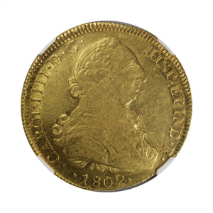 Chile - Gold 8 Escudos 1802-SO-JJ AU-53 NGC - Coin