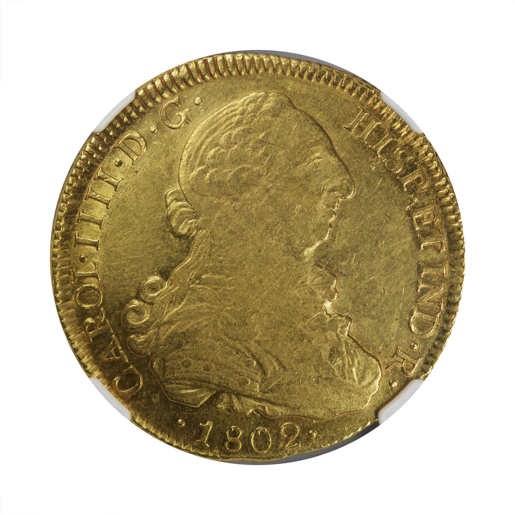 Chile - Gold 8 Escudos 1802-SO-JJ AU-53 NGC - Coin