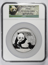 China - Silver 5 oz Panda 50 Yuan 2015 - PF 70 Ultra Cameo NGC - Proof Bullion