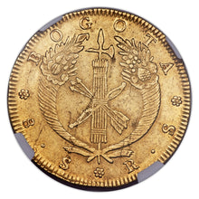 Gold 8 Escudos 8E Columbia 1832 BOGOTA-RS AU-53 NGC - Coin