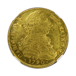 Colombia - Gold 8 Escudos 1790-P SF MS-61 NGC - Coin