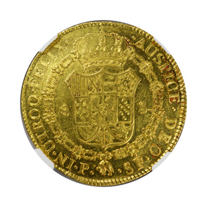 Colombia - Gold 8 Escudos 1790-P SF MS-61 NGC - Coin