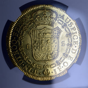 Colombia - Gold 8 Escudos 1807-P JF MS-61 NGC - Coin