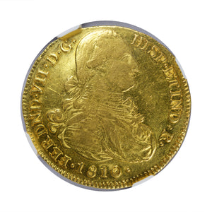 Colombia - Gold 8 Escudos 1810-P JF AU-53 NGC - Coin