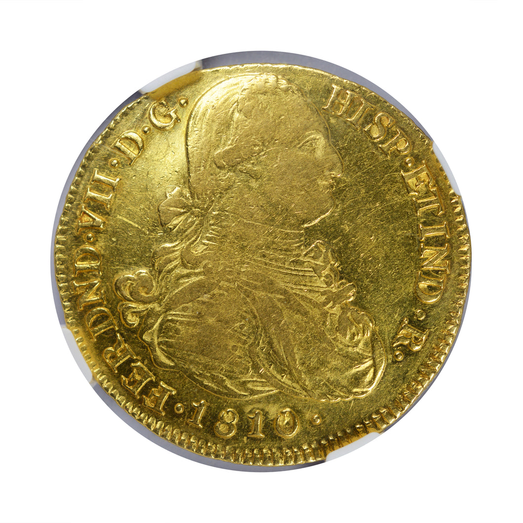 Colombia - Gold 8 Escudos 1810-P JF AU-53 NGC - Coin