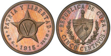 Cuba 1915 Copper-Nickel 5 Centavos PR-65 PCGS - Proof Coin