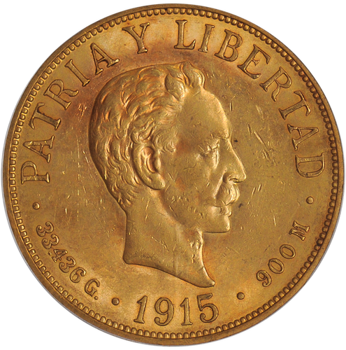 Cuba Gold 20 Pesos 1915 AU-58 PCGS - Coin