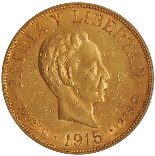 Cuba Gold 20 Pesos 1915 AU-53 PCGS - Coin