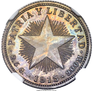 Cuba Republic Proof 10 Centavos 1915 PR-64 NGC - Proof Coin