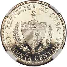 Cuba Republic Proof 40 Centavos 1915 PR-64 Cameo NGC - Proof Coin