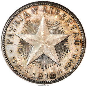 Cuba Republic Proof 40 Centavos 1916 PR-63 NGC - Proof Coin