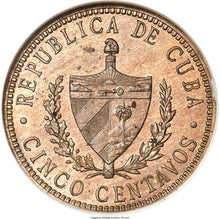 Cuba Republic Proof 5 Centavos 1915 PR-64 NGC - Proof Coin
