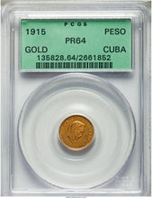 DEAL! - Cuba Republic Gold Proof Peso 1915 PR-64 PCGS - Proof Coin