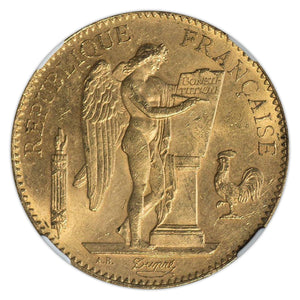 Gold 100 Francs 1886-A France MS-62 NGC - Coin