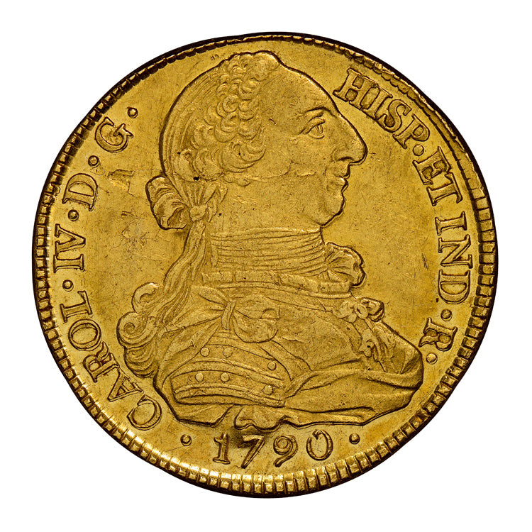 HIGH GRADE! Gold 8 Escudos 8E Columbia 1790-P SF MS-61 NGC - Coin